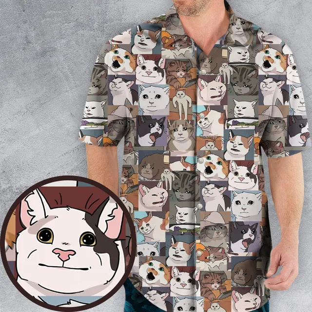 Funny Cat Internet Meme Hawaiian Shirt