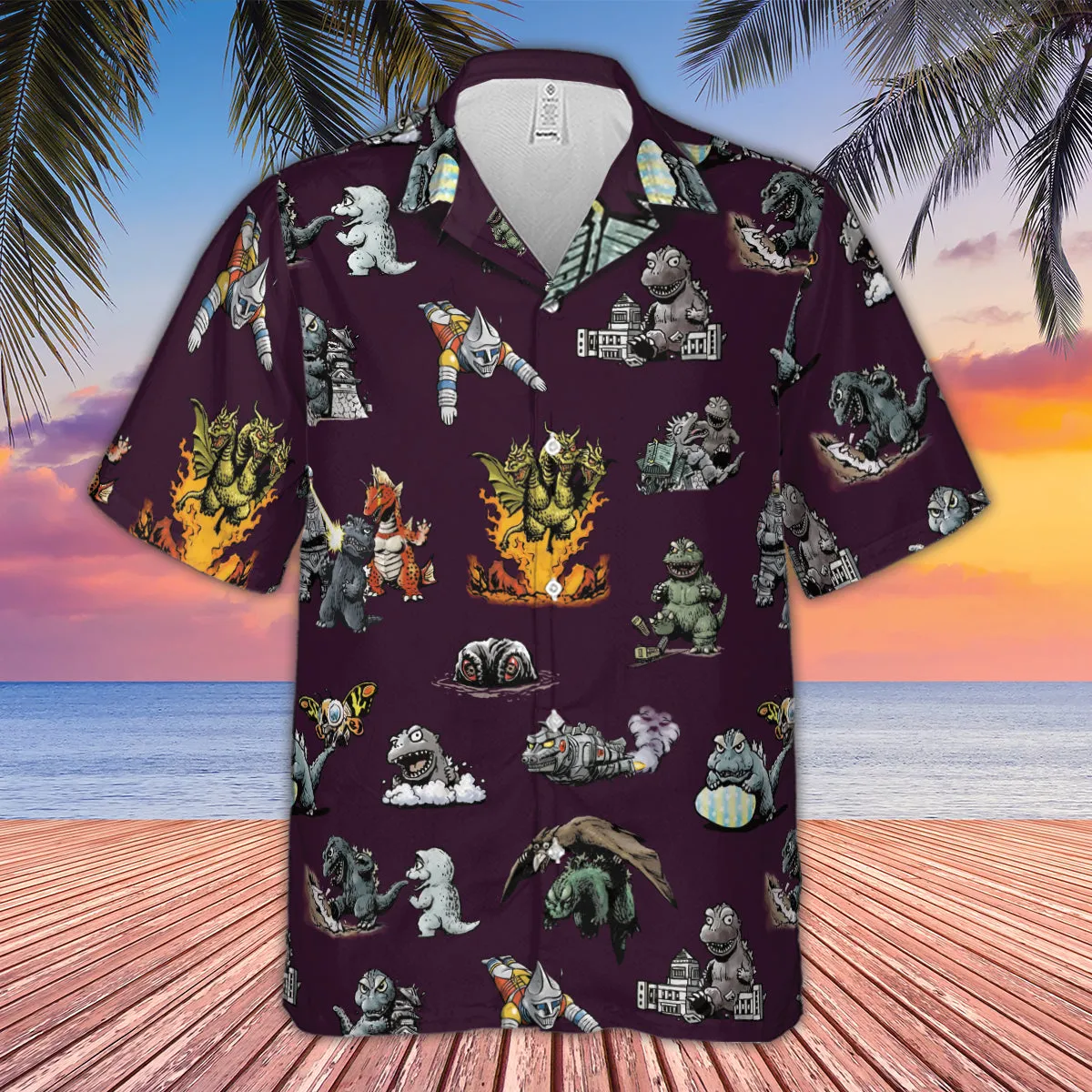 Showa Battle Kaiju Godzilla Hawaiian Shirt