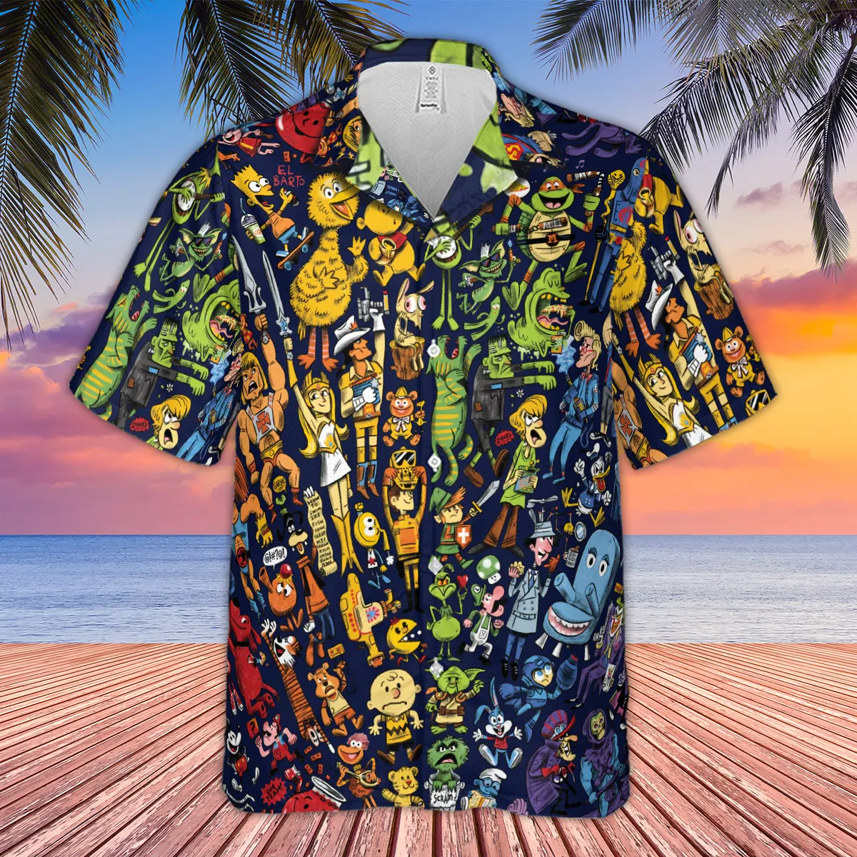 Raised by Rainbows Iconic Characters Pattern Hawaiian Shirt