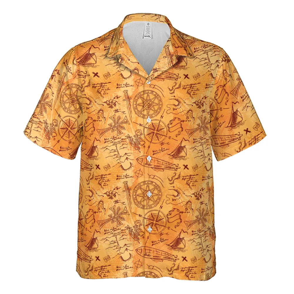Vintage Adventure Map Indiana Jones Hawaiian Shirt - 5