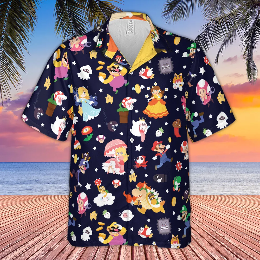 Mushroom Kingdom Super Mario Hawaiian Shirt - 4