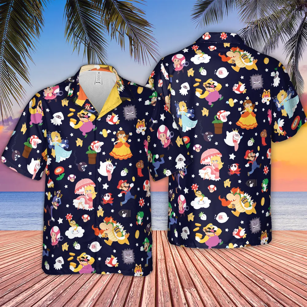 Mushroom Kingdom Super Mario Hawaiian Shirt - 2