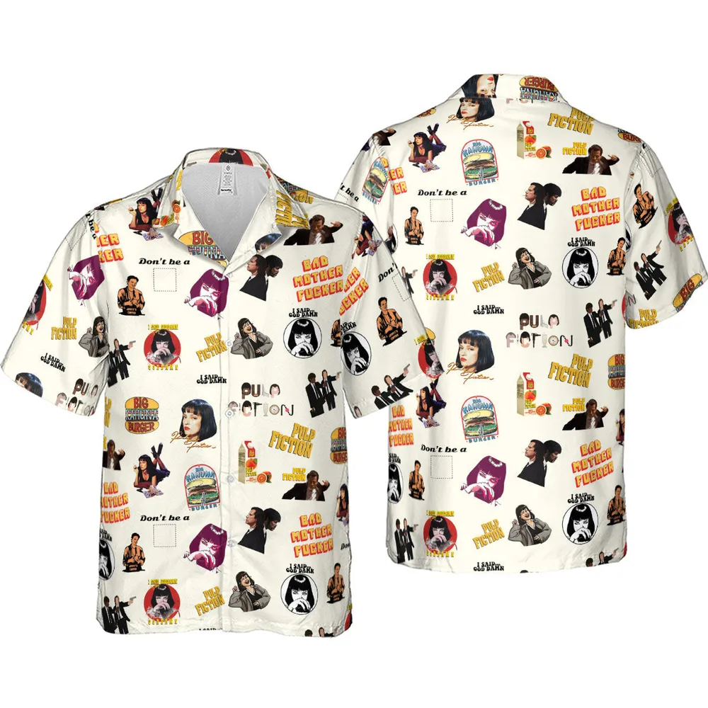 Pulp Fiction Pattern Hawaiian Shirt - 3