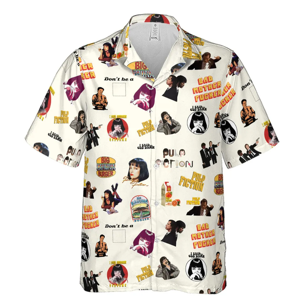 Pulp Fiction Pattern Hawaiian Shirt - 4