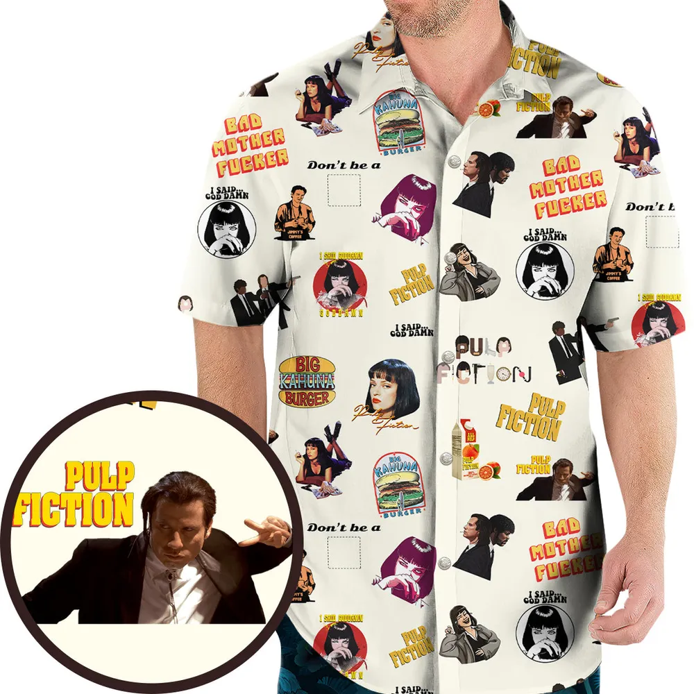 Pulp Fiction Pattern Hawaiian Shirt - 2