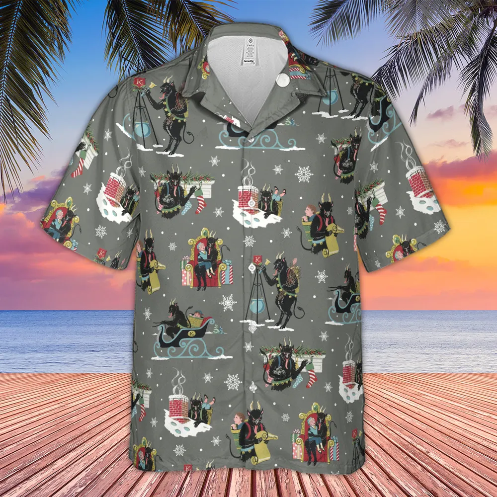 Unusual Christmas Krampus Hawaiian Shirt - 4