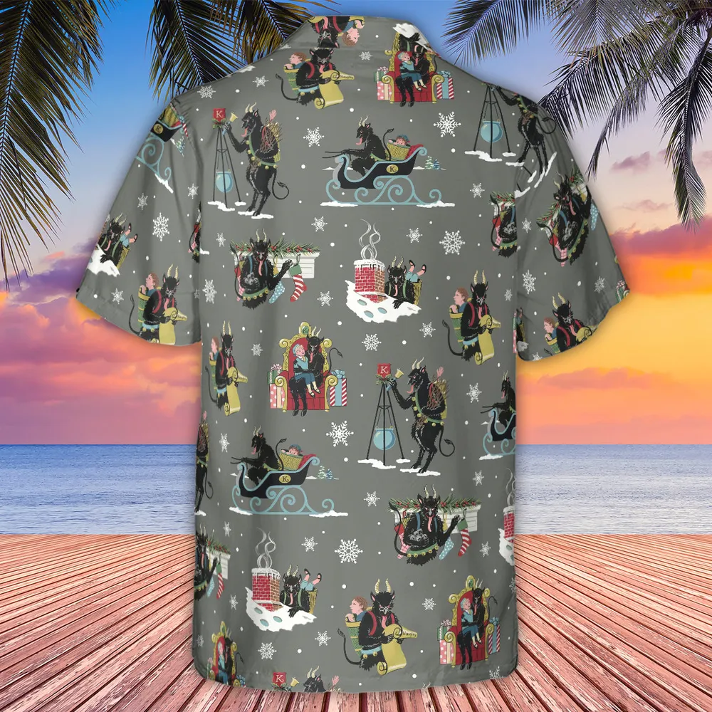 Unusual Christmas Krampus Hawaiian Shirt - 3