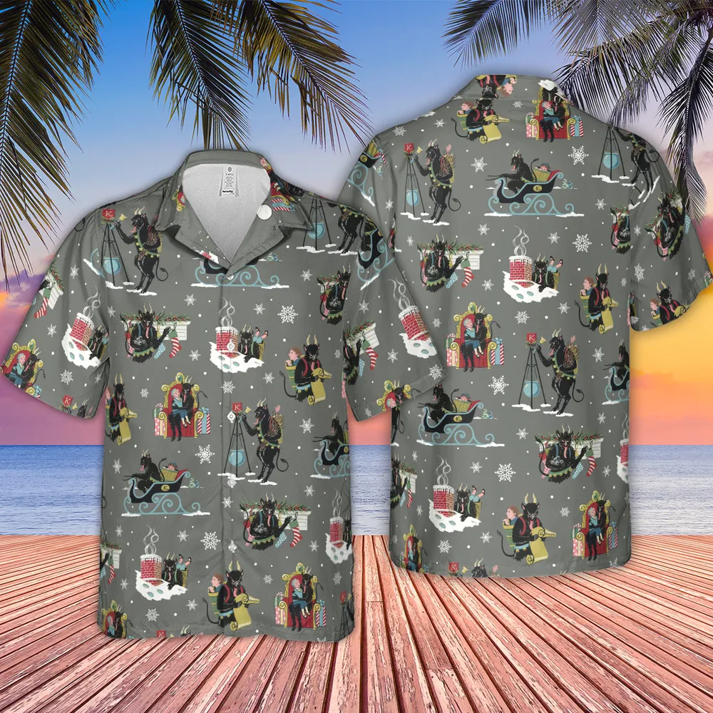 Unusual Christmas Krampus Hawaiian Shirt - 2