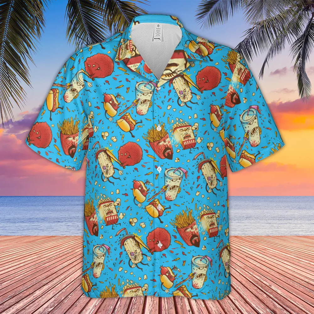 Fight! Aqua Teen Hunger Force Hawaiian Shirt - 4