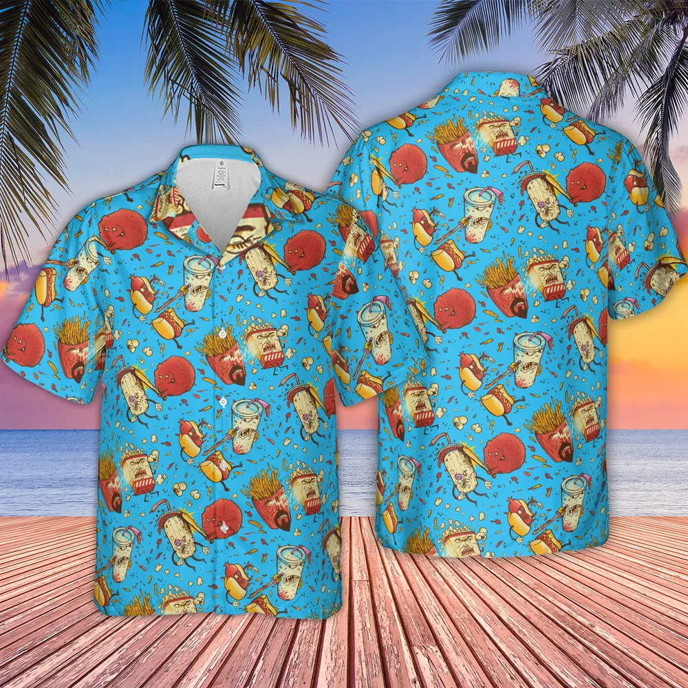 Fight! Aqua Teen Hunger Force Hawaiian Shirt - 2