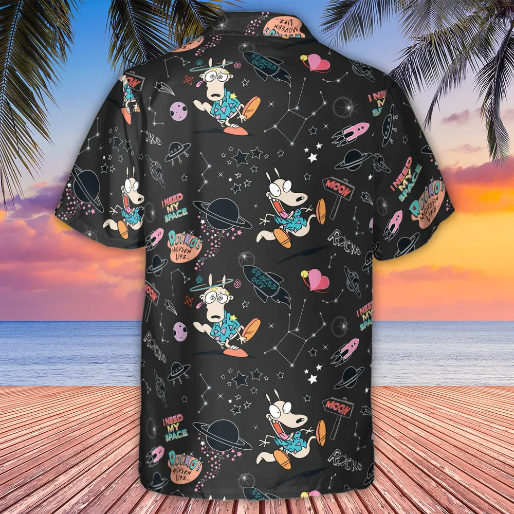 Rocko Space Out Rocko's Modern Life Hawaiian Shirt - 3