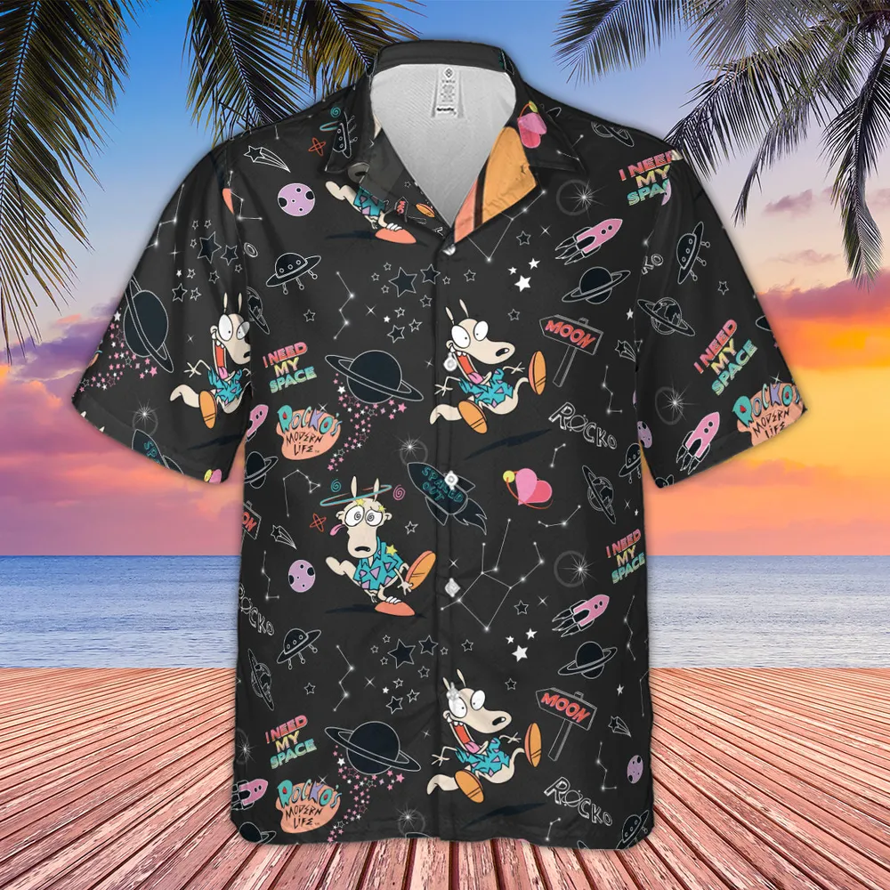 Rocko Space Out Rocko's Modern Life Hawaiian Shirt - 4