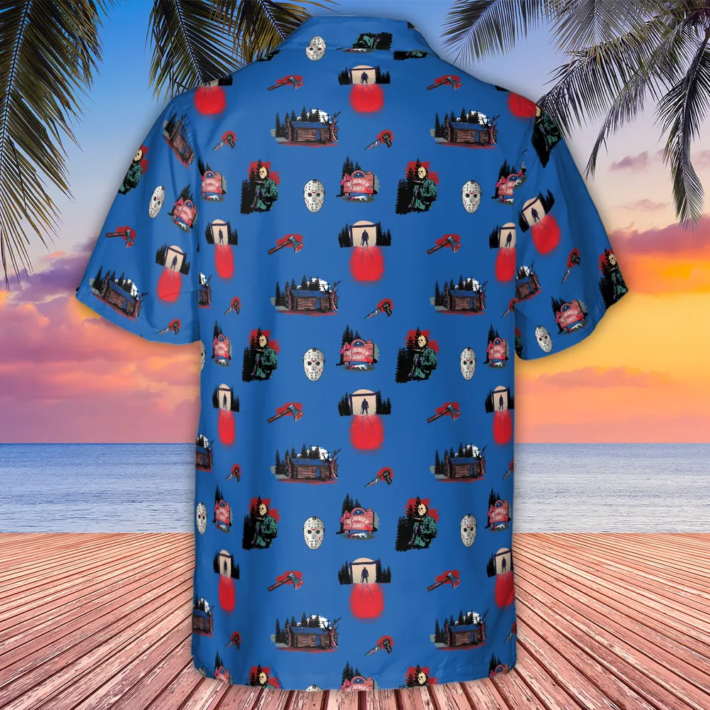 Jason Vorhees Camp Crystal Lake Halloween Hawaiian Shirt - 3