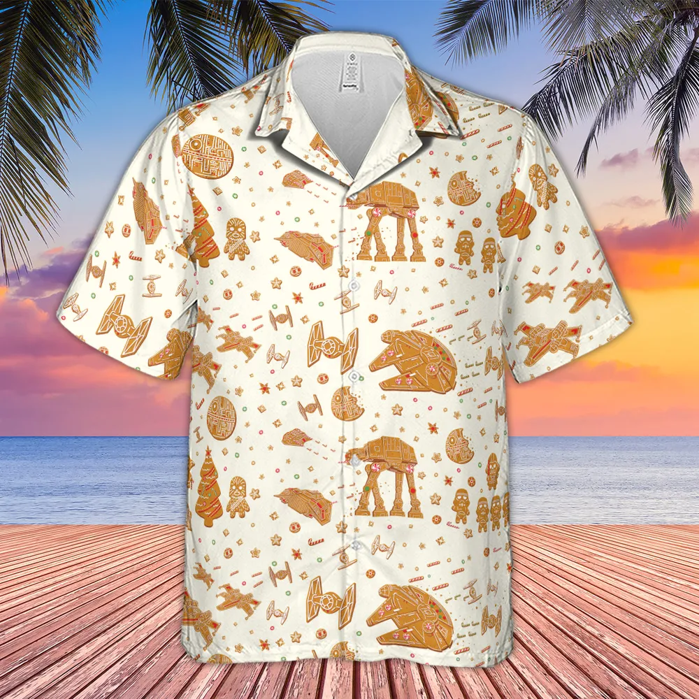 Gingerbread Christmas Star Wars Hawaiian Shirt - 4