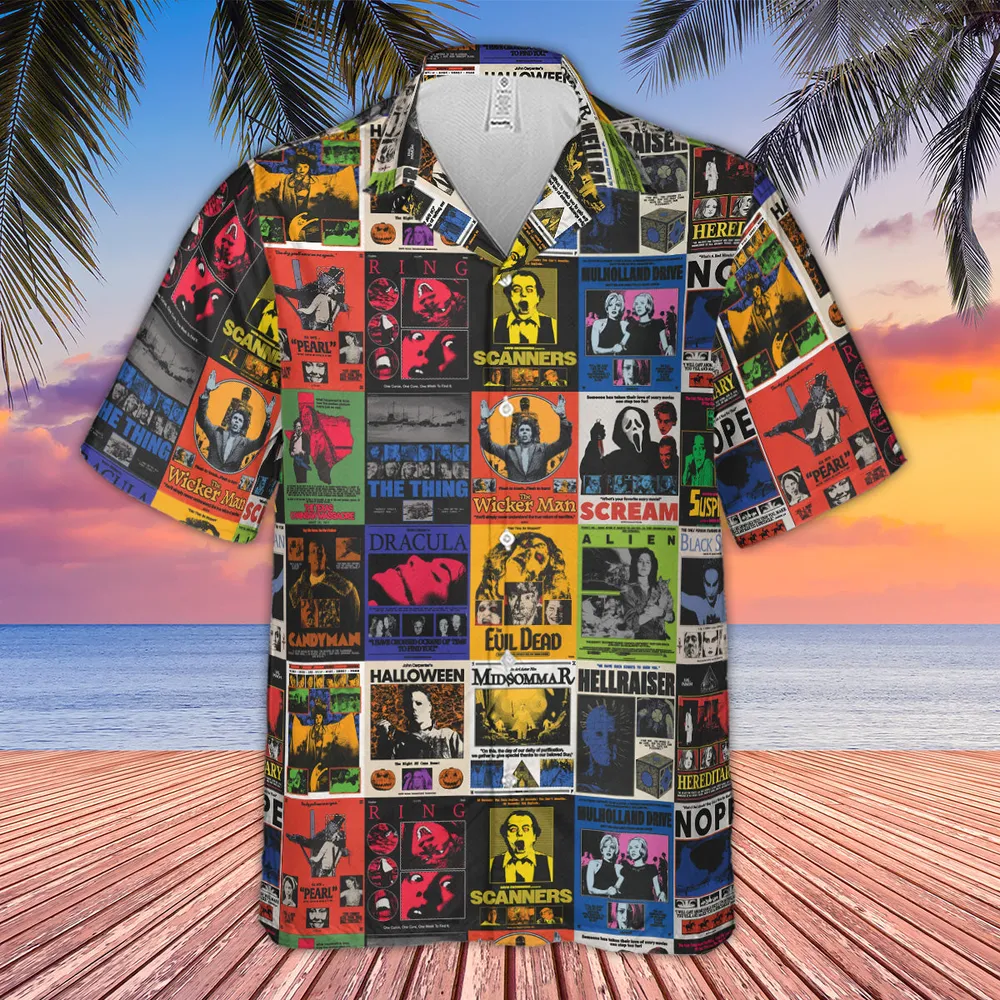 Modern Horror Movies Nope Ghostface Pinhead Pearl Leatherface Halloween Hawaiian Shirt - 4