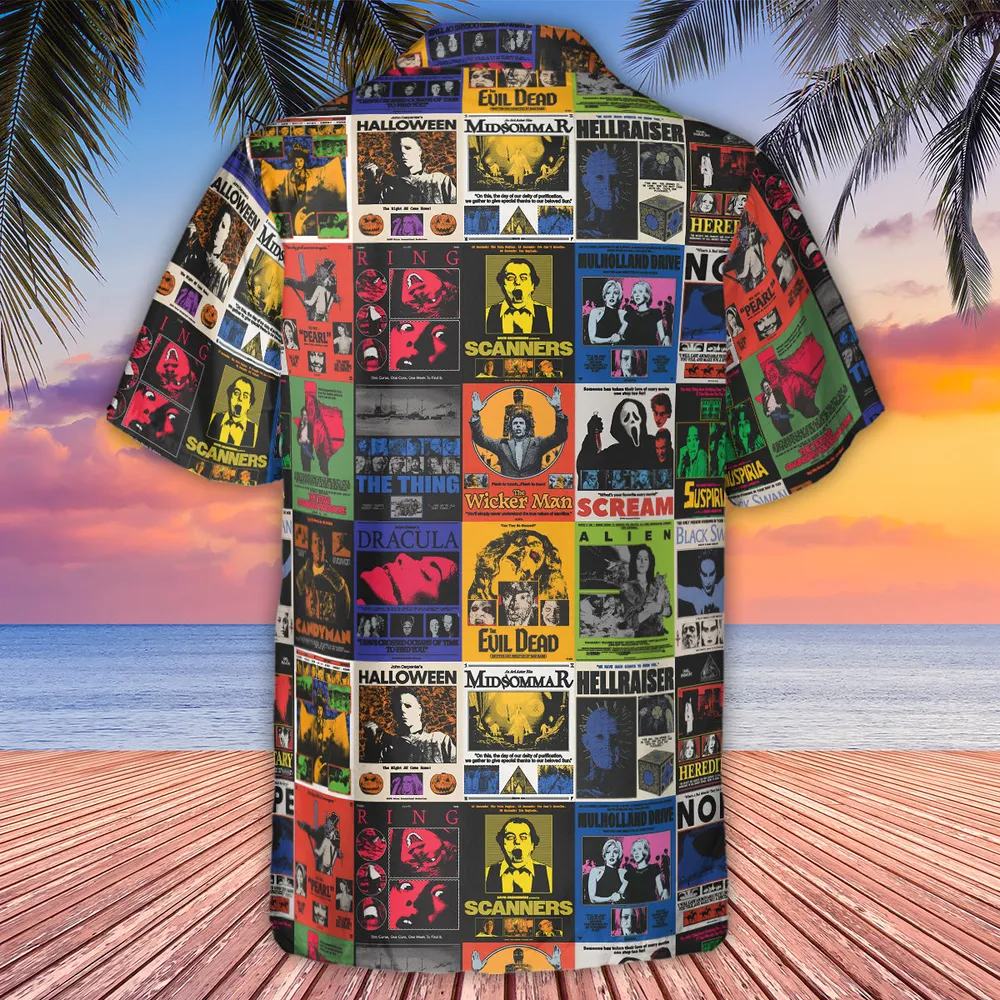Modern Horror Movies Nope Ghostface Pinhead Pearl Leatherface Halloween Hawaiian Shirt - 3