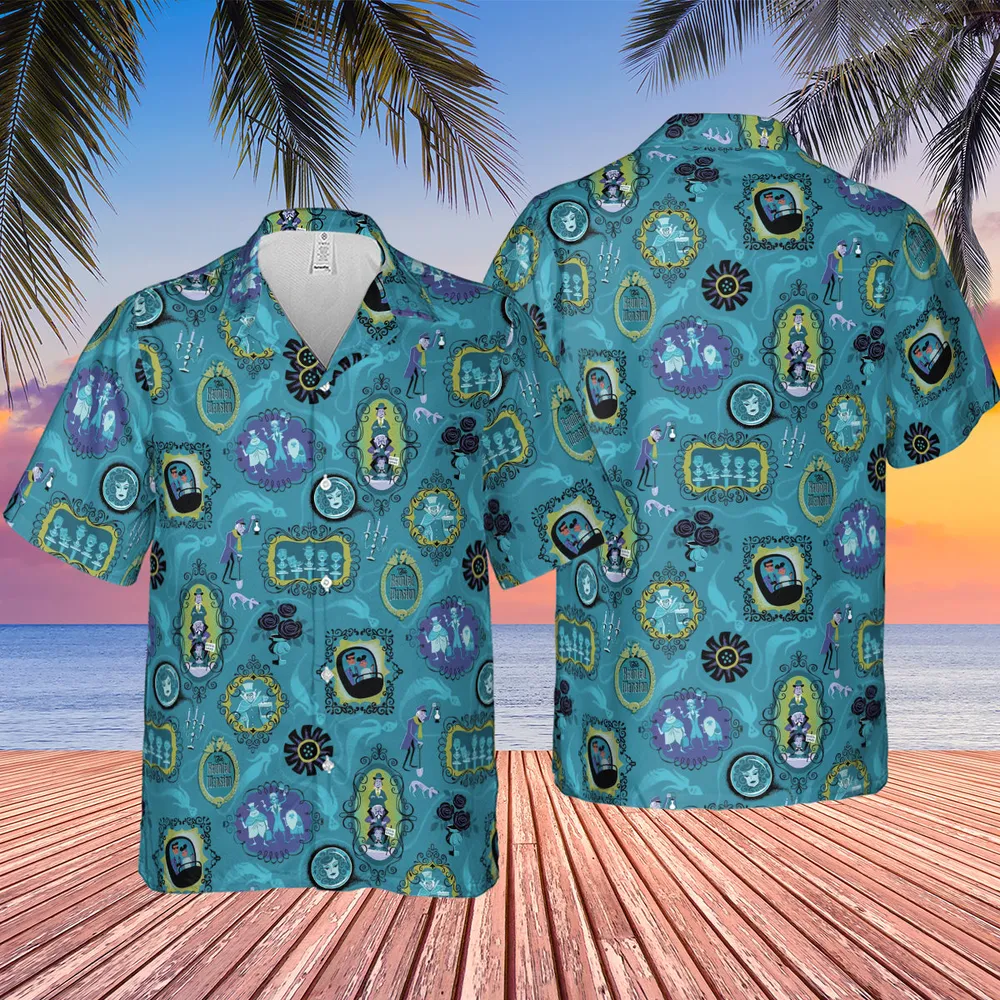 Haunted Mansion Pattern Hawaiian Shirt - 2