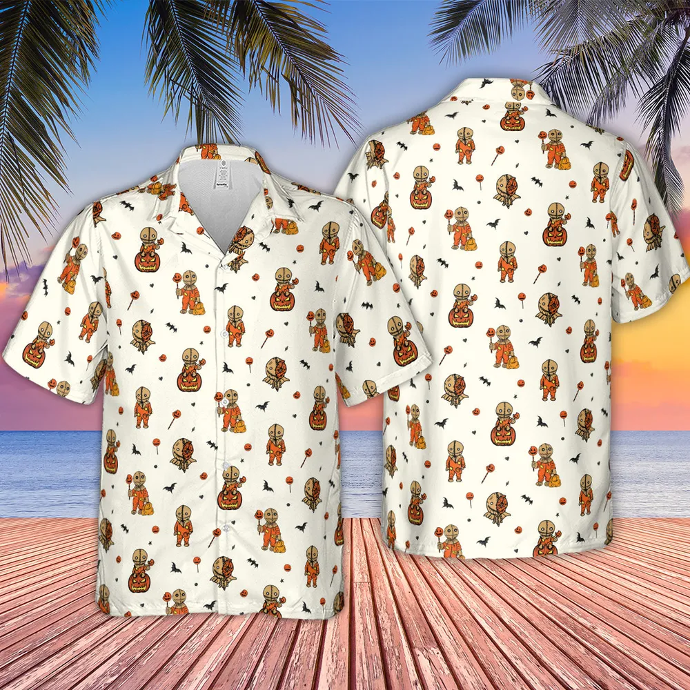 Pumpkin Sam Trick 'r Treat Horror Hawaiian Shirt - 2