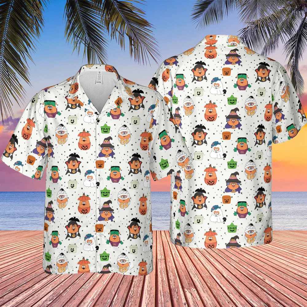 Memorable Friends McNugget Buddies Mcdonalds 1992 Hawaiian Shirt - 2