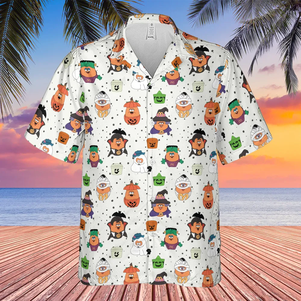 Memorable Friends McNugget Buddies Mcdonalds 1992 Hawaiian Shirt - 4