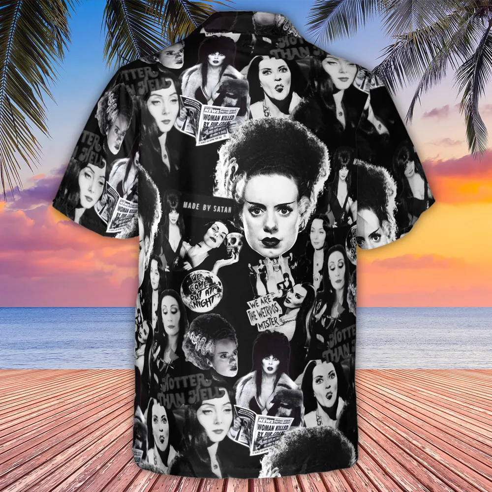 Horror Ladies Slay Collage Classic Horror Movies Hawaiian Shirt - 3