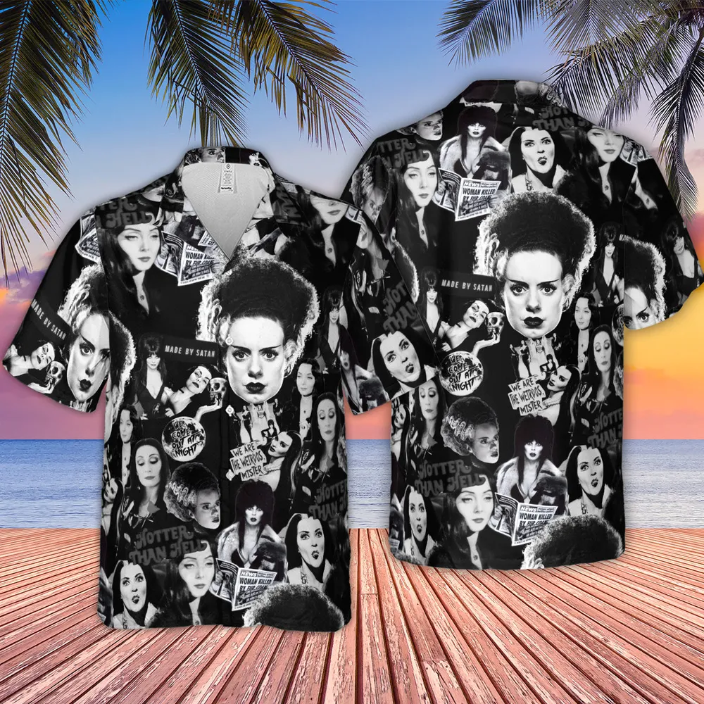 Horror Ladies Slay Collage Classic Horror Movies Hawaiian Shirt - 2