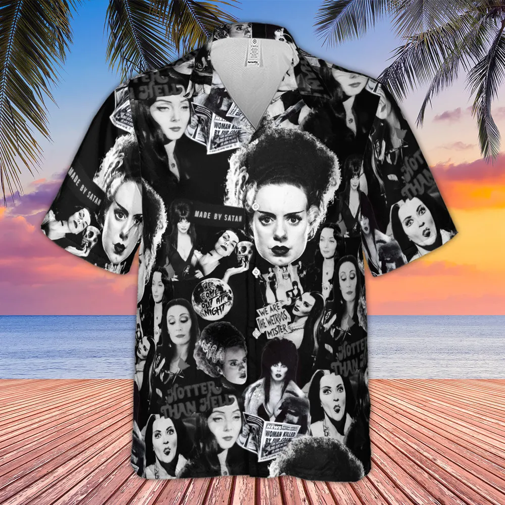Horror Ladies Slay Collage Classic Horror Movies Hawaiian Shirt - 4