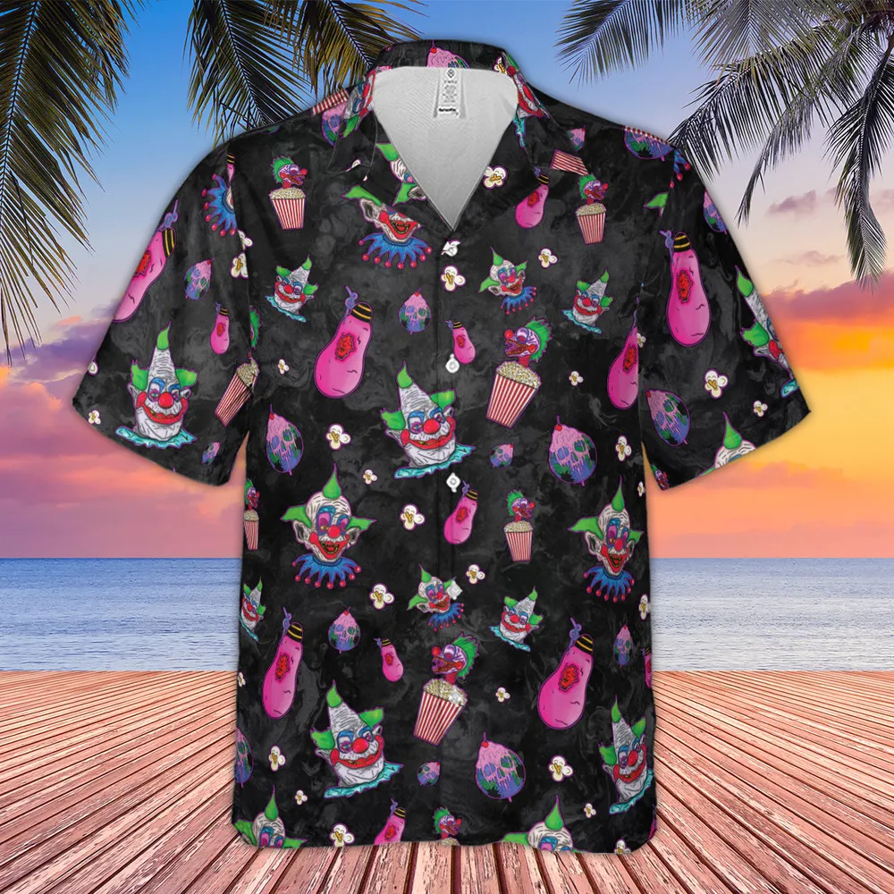 Space Horror Movie Killer Klowns Outer Hawaiian Shirt - 4