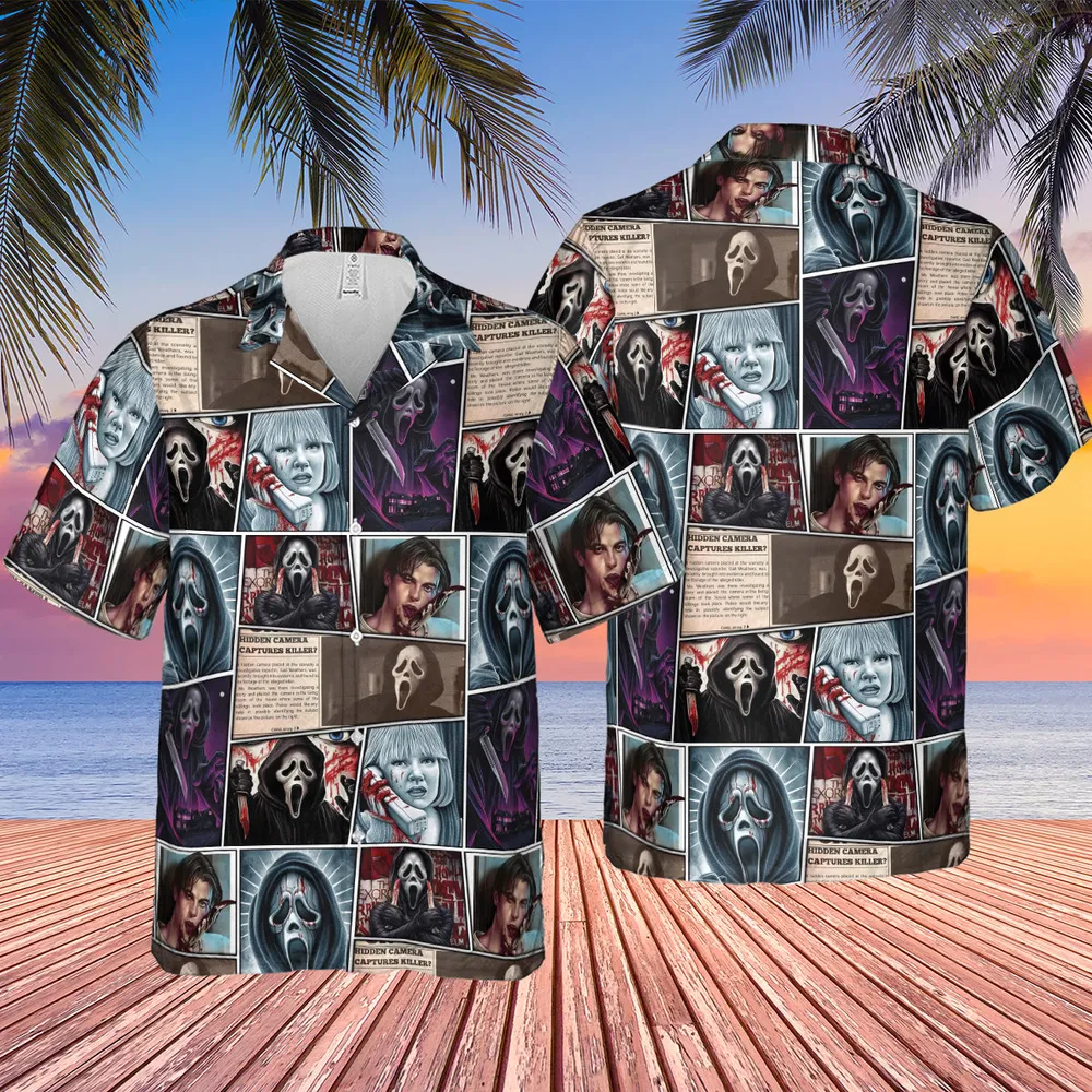 Scream Ghostface Horror Movie Halloween Hawaiian Shirt - 2