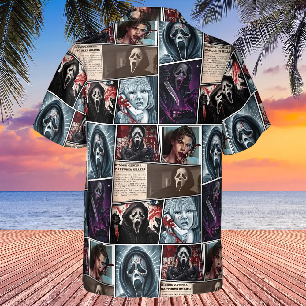 Scream Ghostface Horror Movie Halloween Hawaiian Shirt - 3