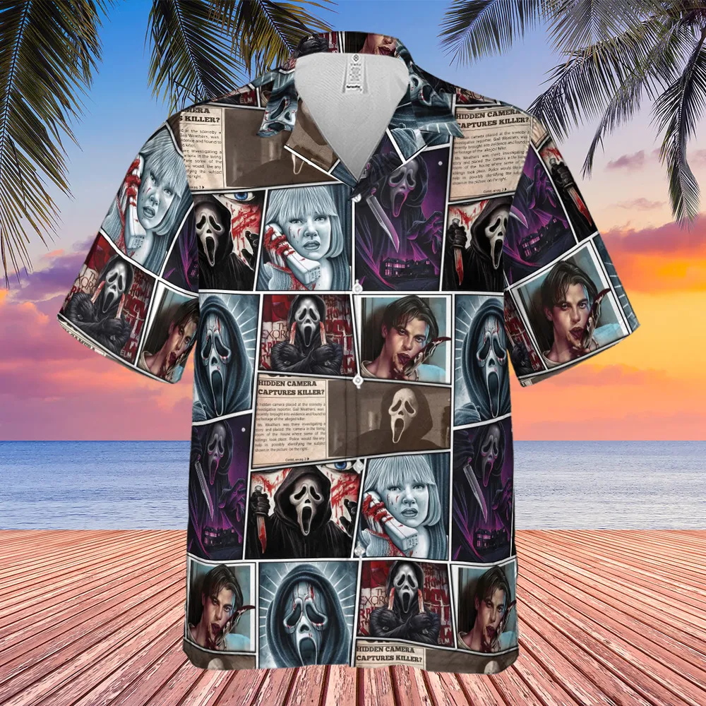 Scream Ghostface Horror Movie Halloween Hawaiian Shirt - 4