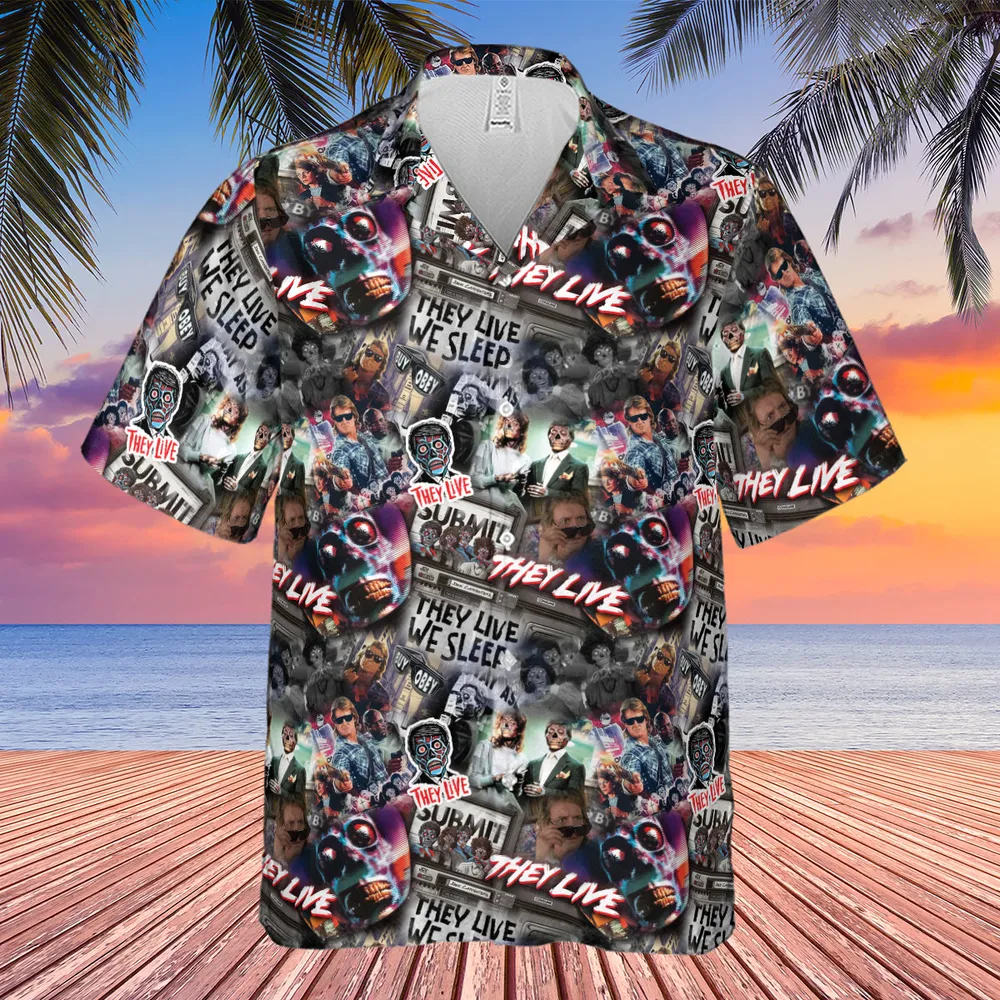 They Live Seamless Pattern Hawaiian Shirt - 4