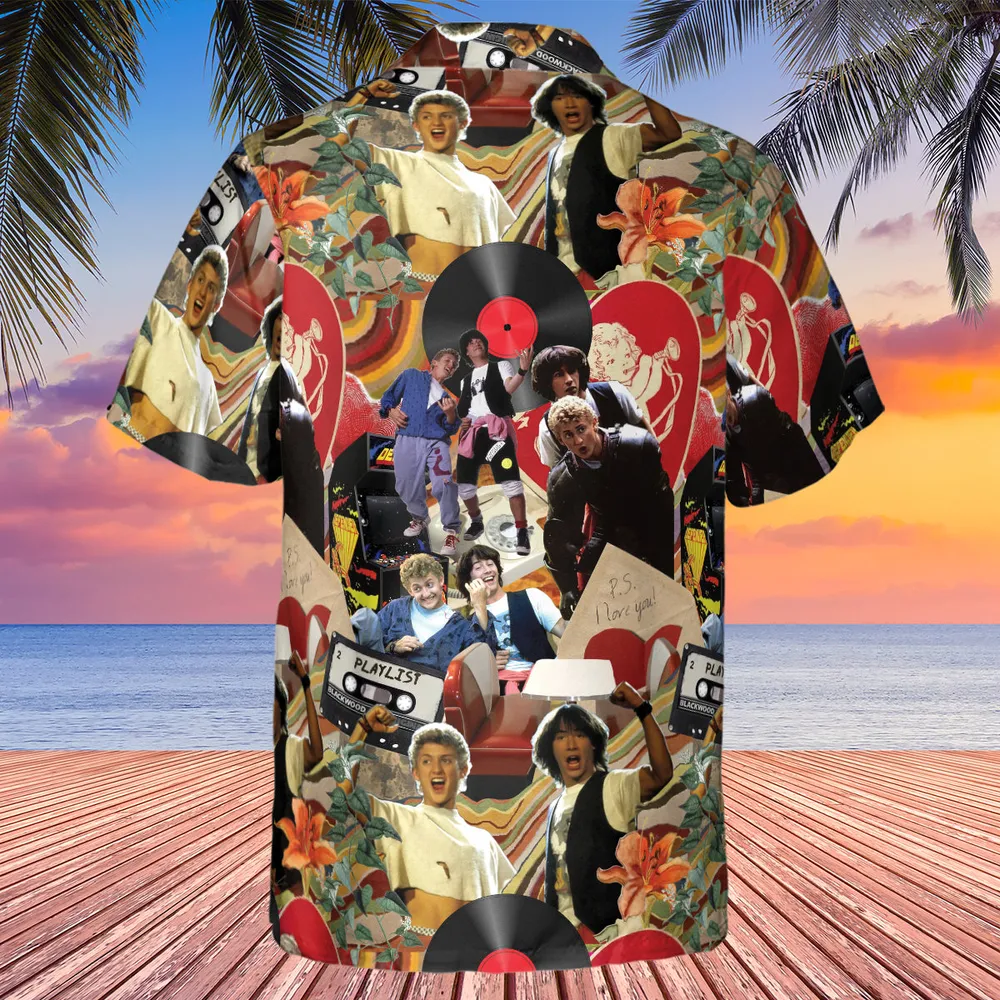 Vintage Collage Bill and Ted Hawaiian Shirt - 3