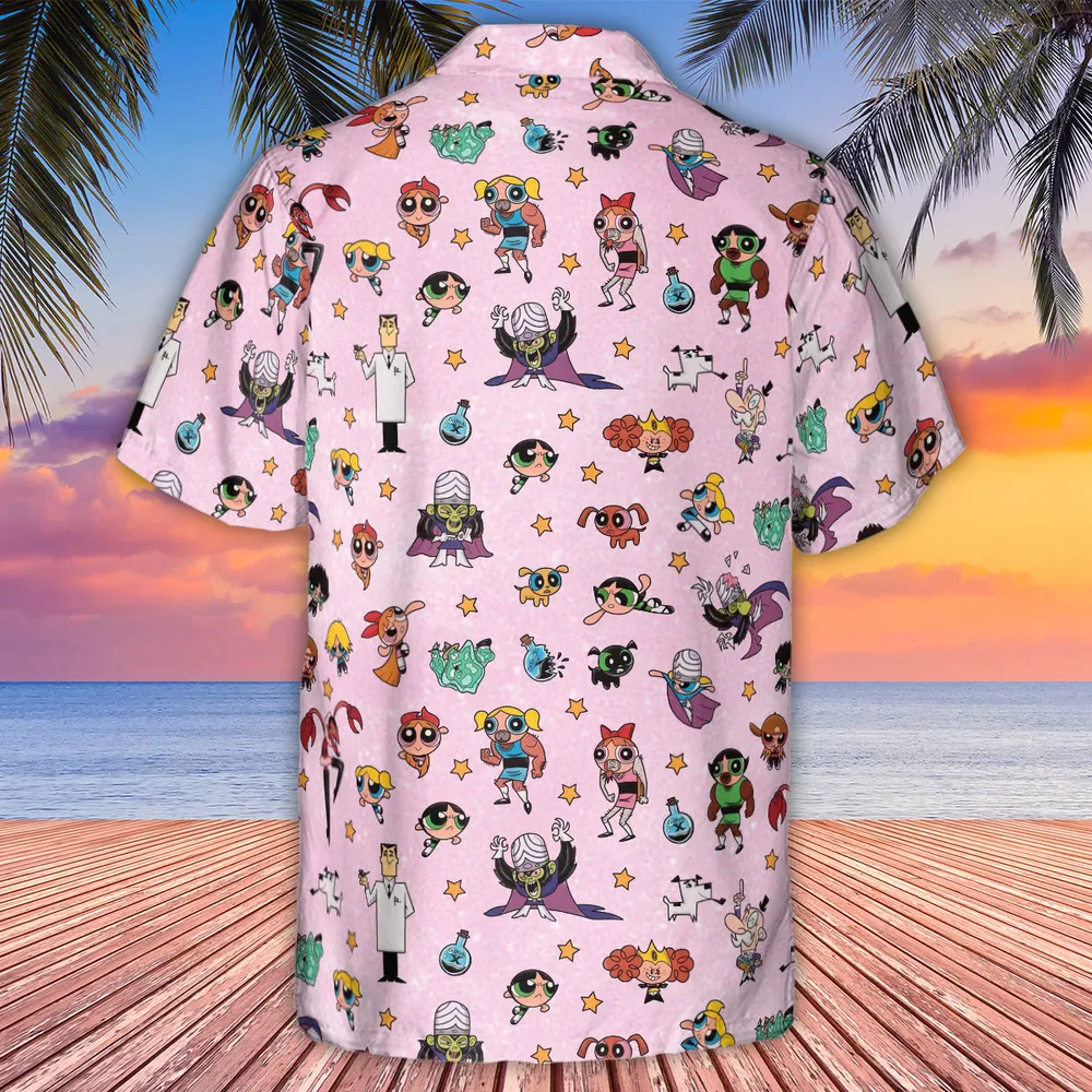 Power Puff Girls Characters Pattern Hawaiian Shirt - 2