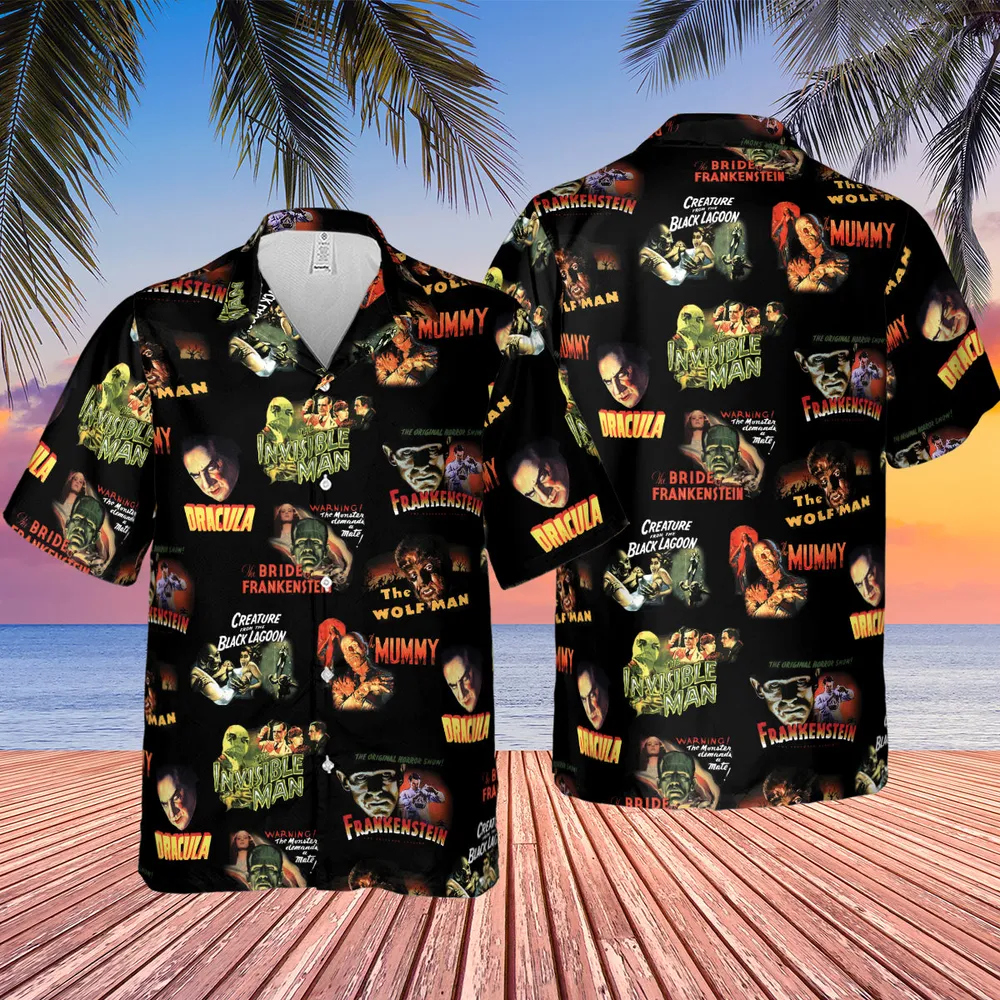 Teaming Monsters All Up Universal Monsters Hawaiian Shirt - 2