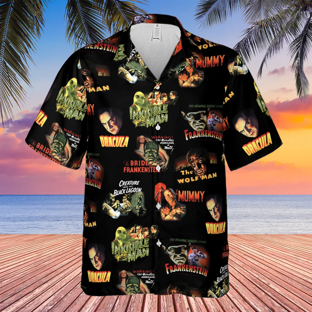 Teaming Monsters All Up Universal Monsters Hawaiian Shirt - 4
