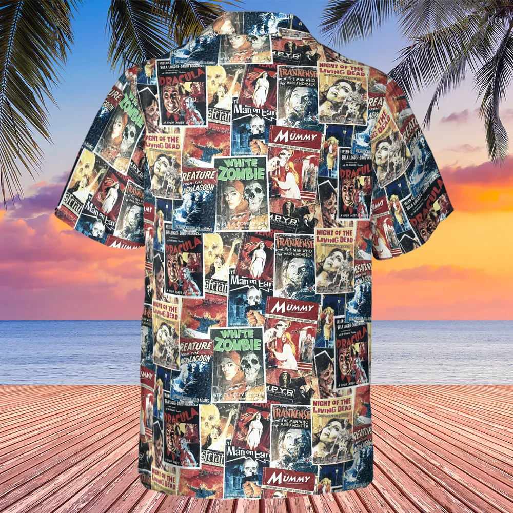 Pioneering '50s Classics Monster Hammer Horror Films Hawaiian Shirt - 3