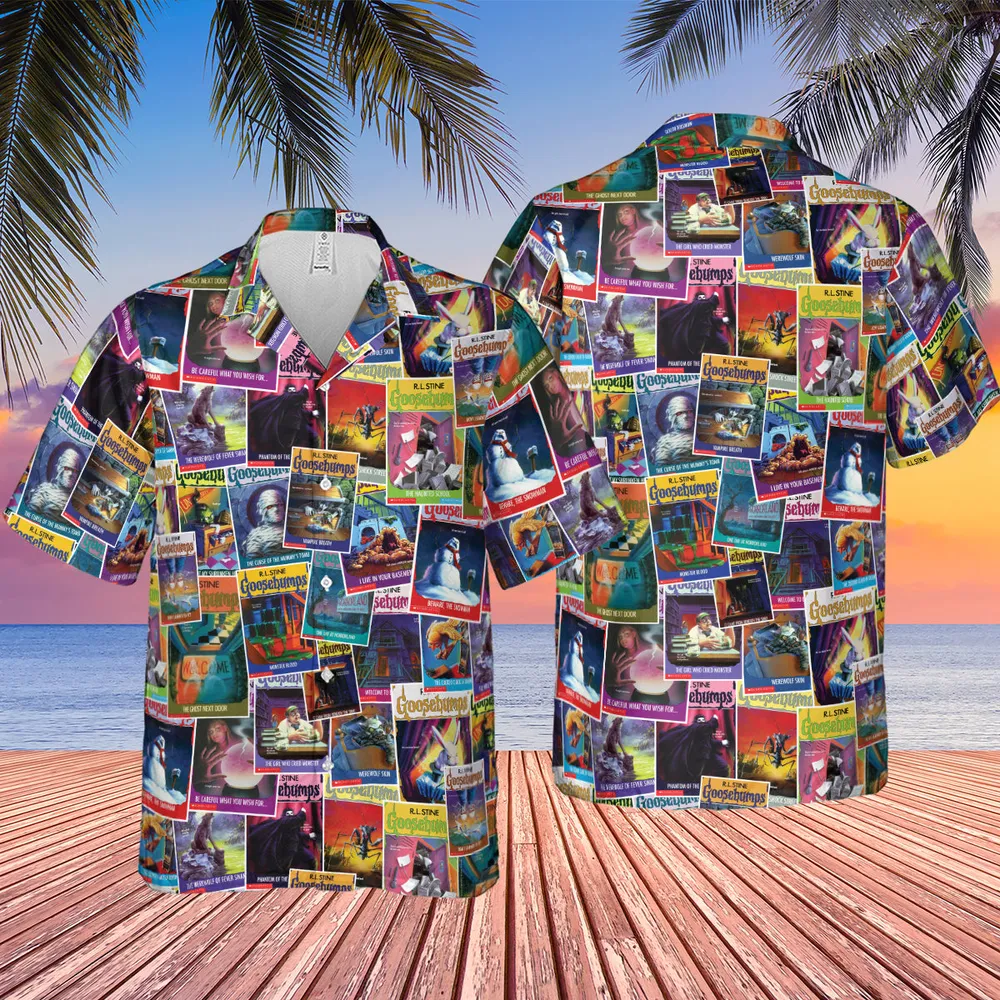 Goosebumps Monster Collage Pattern Hawaiian Shirt - 2
