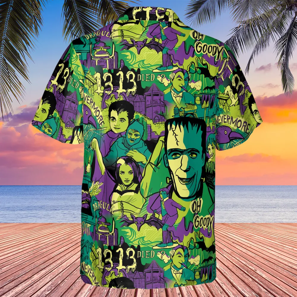 Oh Groovy Frankenstein Universal Horror Hawaiian Shirt - 3