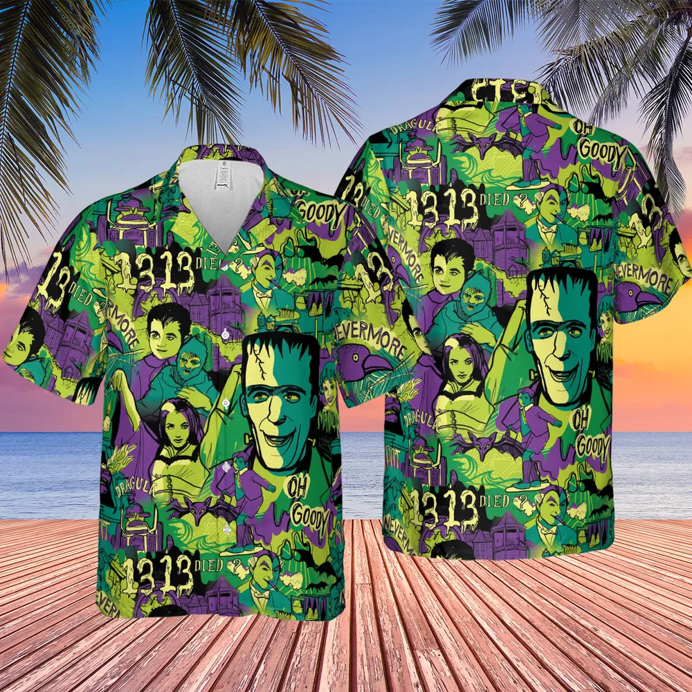 Oh Groovy Frankenstein Universal Horror Hawaiian Shirt - 2