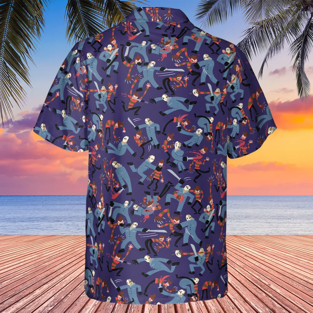 The Battle Freddy vs Jason Nightmare on Elm Street Friday the 13th Hawaiian Shirt - 3