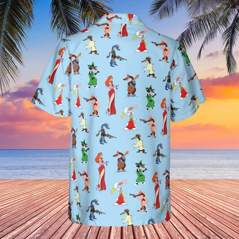 Roger Rabbit Jessica Rabbit The Weasels Who Framed Roger Rabbit Pocket Hawaiian Shirt - 2