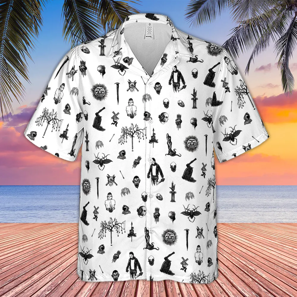 Nosferatu Pattern Hawaiian Shirt - 4