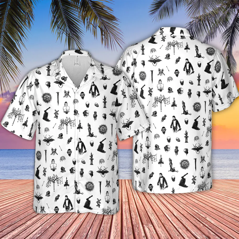 Nosferatu Pattern Hawaiian Shirt - 2