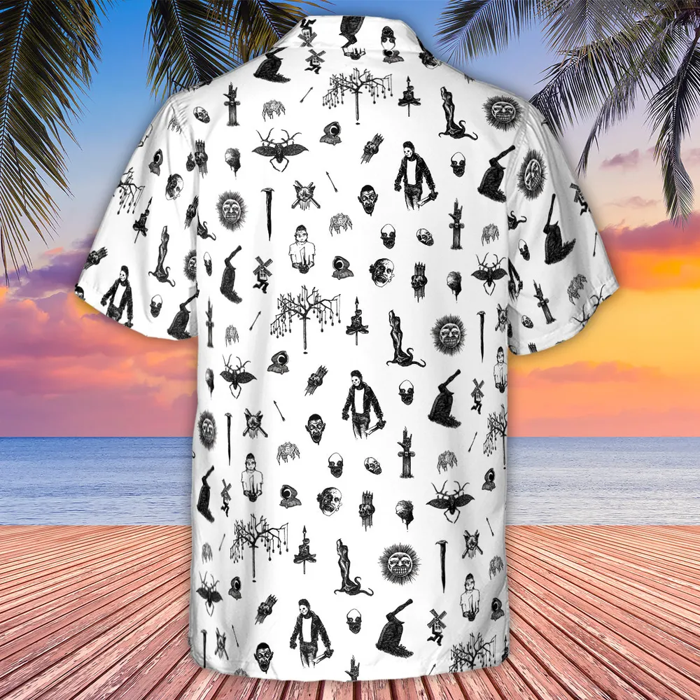 Nosferatu Pattern Hawaiian Shirt - 3