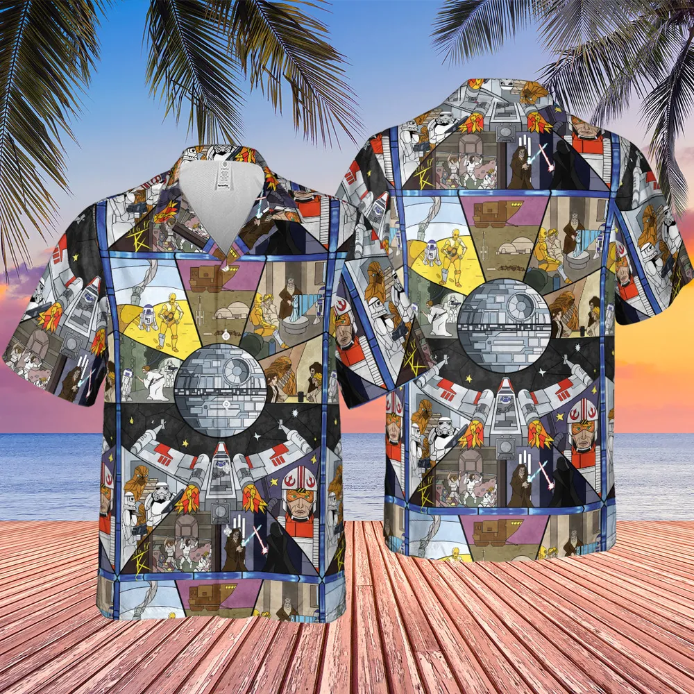 Stained Glass Star Wars Hawaiian Shirt - 2