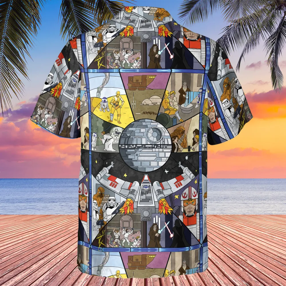 Stained Glass Star Wars Hawaiian Shirt - 3
