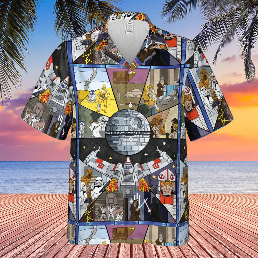Stained Glass Star Wars Hawaiian Shirt - 4