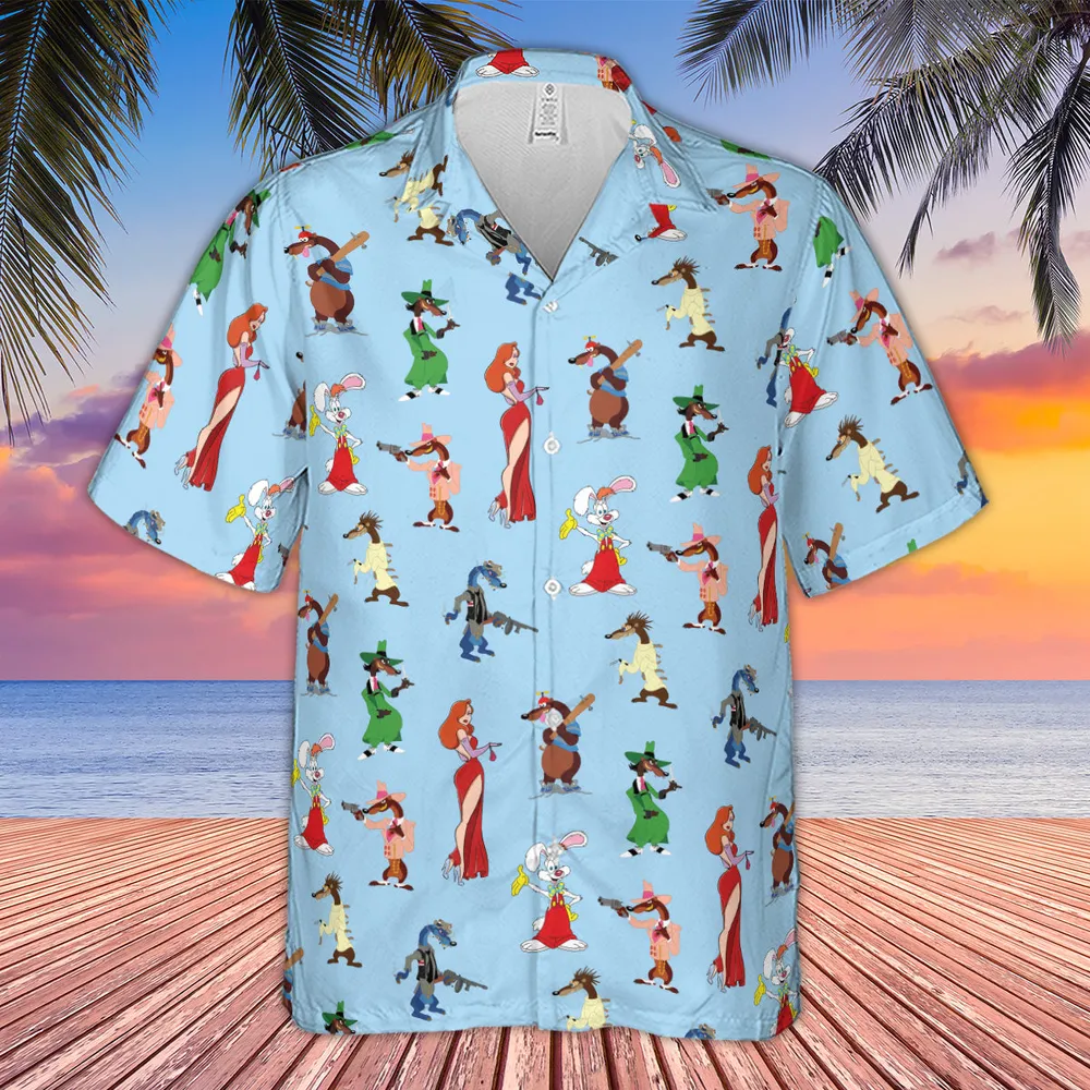 Roger Rabbit Jessica Rabbit The Weasels Who Framed Roger Rabbit Hawaiian Shirt - 4