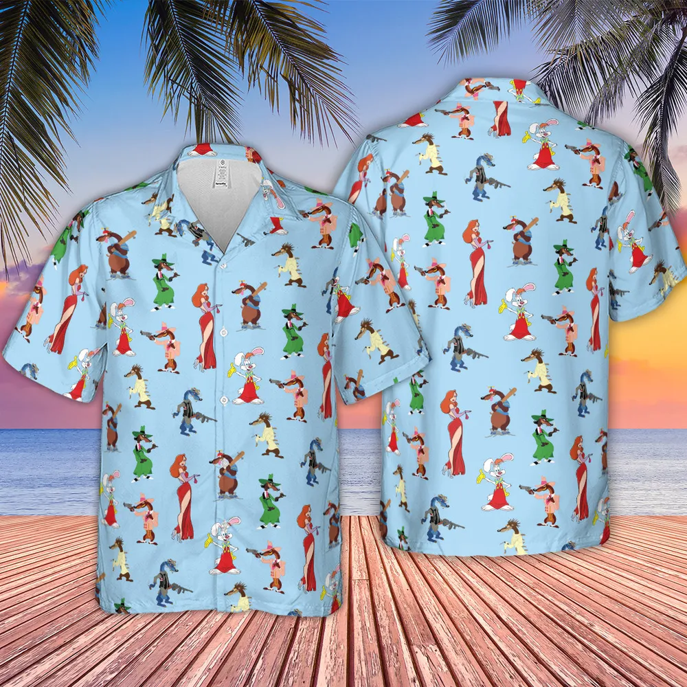 Roger Rabbit Jessica Rabbit The Weasels Who Framed Roger Rabbit Hawaiian Shirt - 2